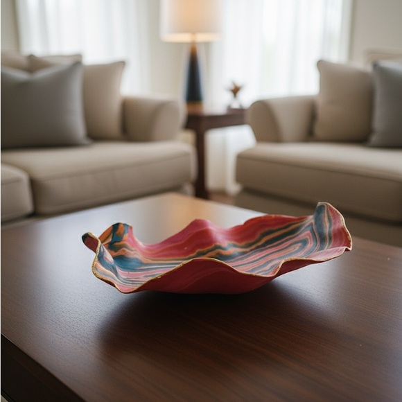 Handcrafted polymer clay decorative Tray - Picture 3 of 3